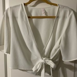 White wrap top